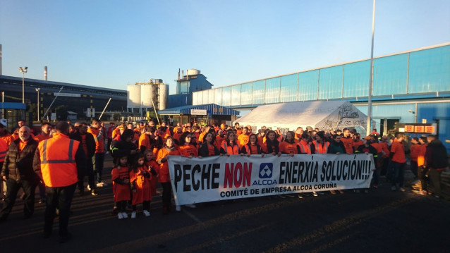 Protesta de trabajadores de Alcoa de A Coruña