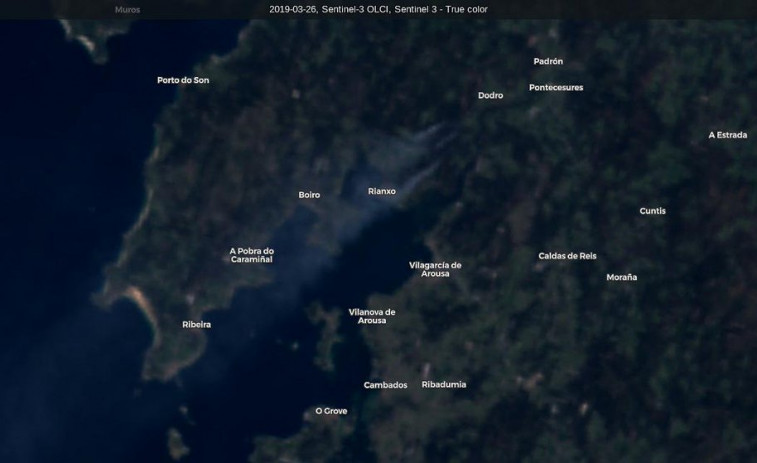 El incendio de Rianxo alcanzó tales proporciones que se pudo ver desde el espacio