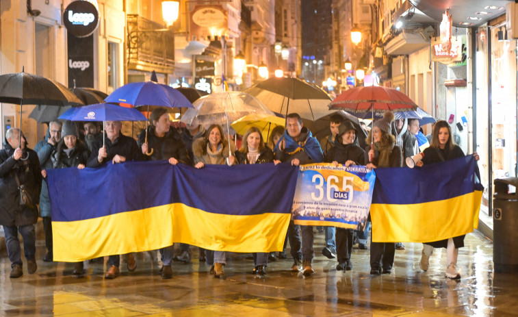 Refugiadas ucranianas preparan una marcha en A Coruña en el segundo aniversario de la guerra