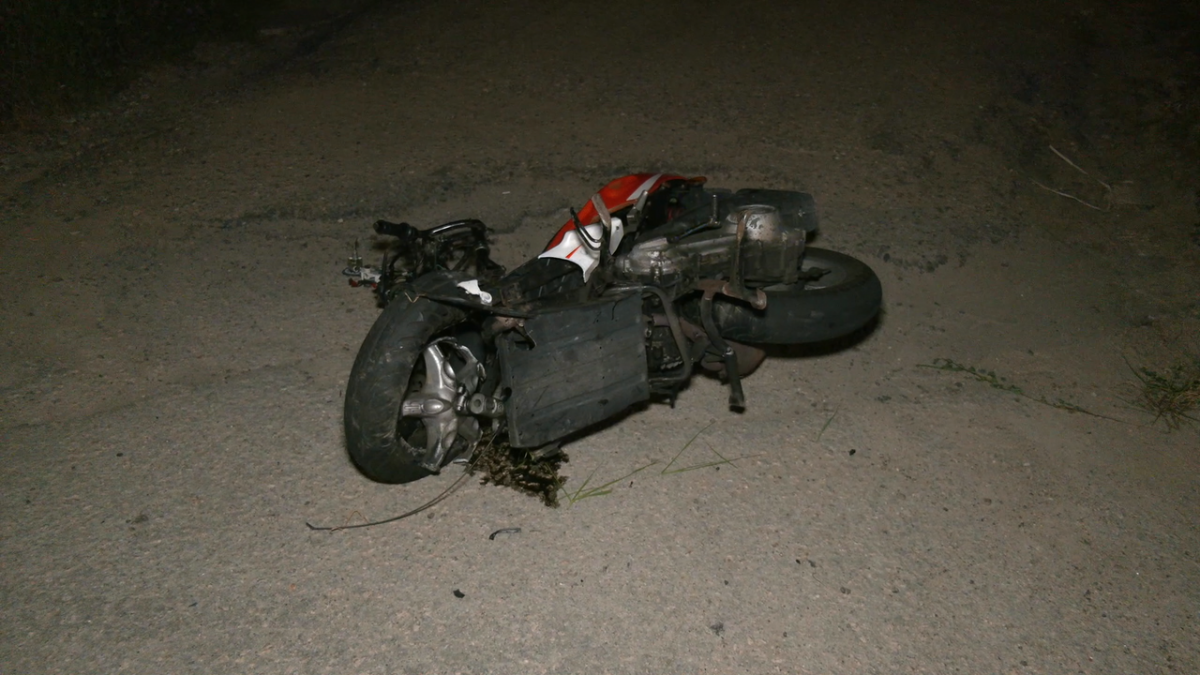 Moto dau00f1ada en el accidente mortal de Gondomar en una imagen publicada por CRTVG