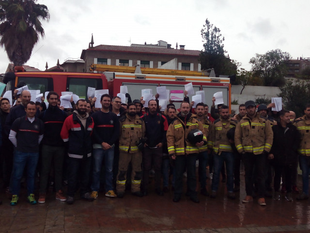 Aspirantes a bomberos en Vigo