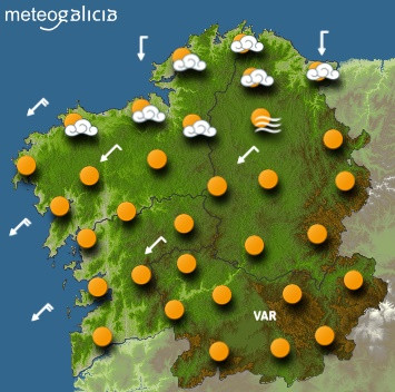 Predicciones meteorológicas para este sábado en Galicia: Cielo poco nublado o despejado y suben las temperaturas máximas