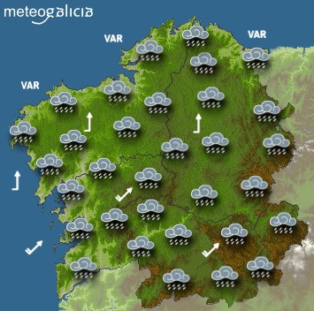Predicciones meteorológicas para este jueves en Galicia: Cielo cubierto con lluvias y temperaturas en descenso