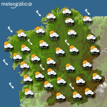 Predicciones meteorológicas para este viernes en Galicia: Chubascos más frecuentes en el norte y bajan las temperaturas