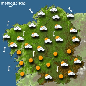 Predicciones meteorológicas para el martes en Galicia: Alternancia de nubes y claros y temperaturas máximas en descenso