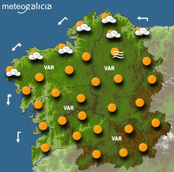 Predicciones para el jueves 11 de julio en Galicia.