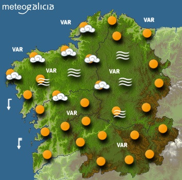 Predicciones meteorológicas para este jueves en Galicia: Temperaturas máximas en ascenso y cielo poco nublado