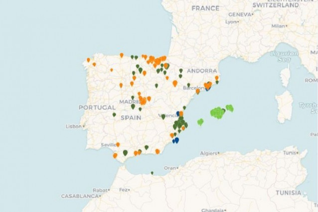 Captura de pantalla del mapa de REE.