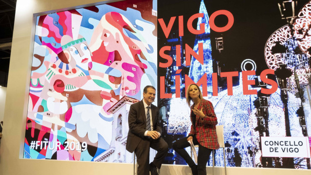 El alcalde de Vigo, Abel Caballero, durante la presentación del 'stand' de Vigo instalado en Fitur el año pasado