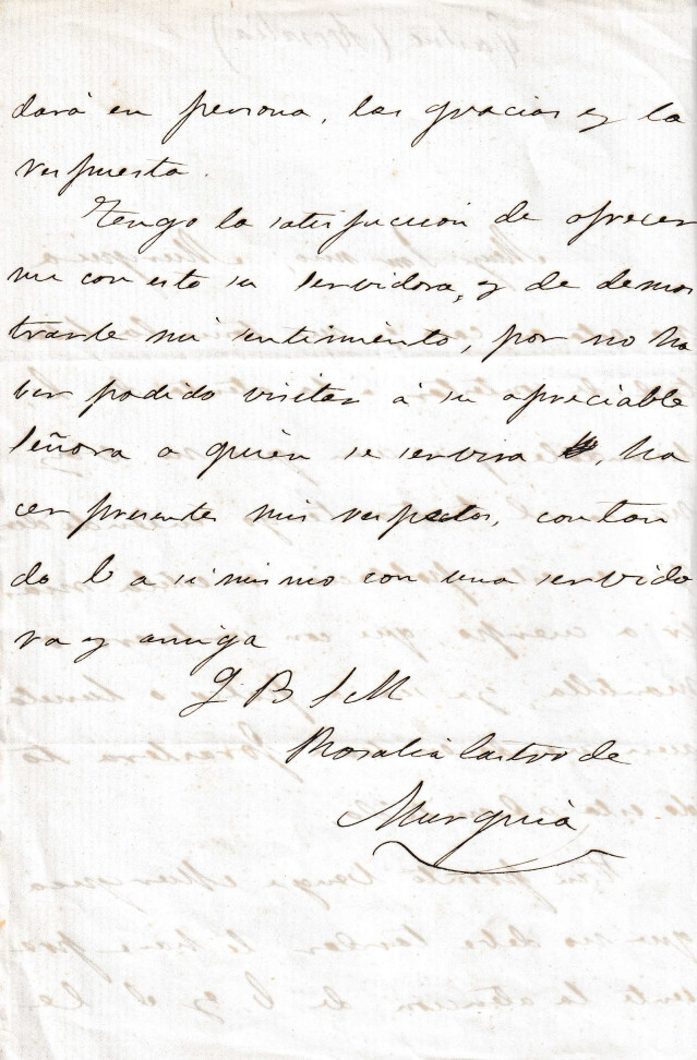 Carta inédita de Rosalía de Castro a José Villaamil y Castro.