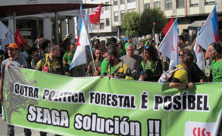Traballadores de Seaga reclaman 'outra política forestal'